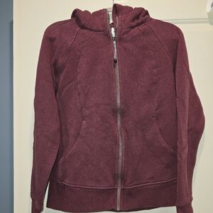 Lululemon Scuba Full Zip Hoodie Women's Size 10 Heathered Smoky Red Excellent